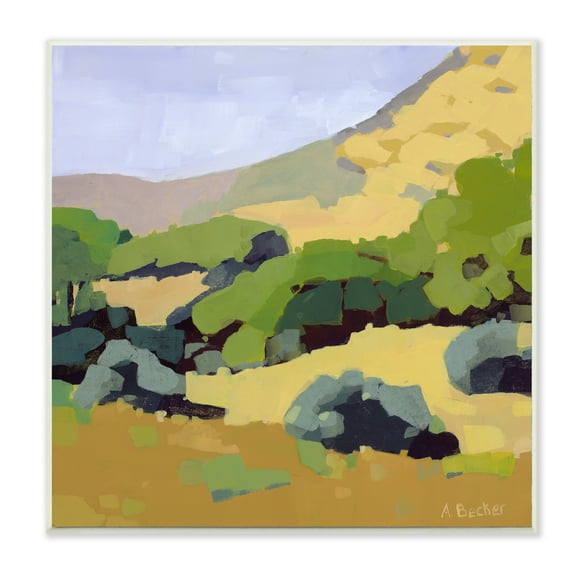 Stupell Industries Green Hillside Meadow Abstract Country Landscape Wall Plaque, 12 x 12, Design by Anne Beccker