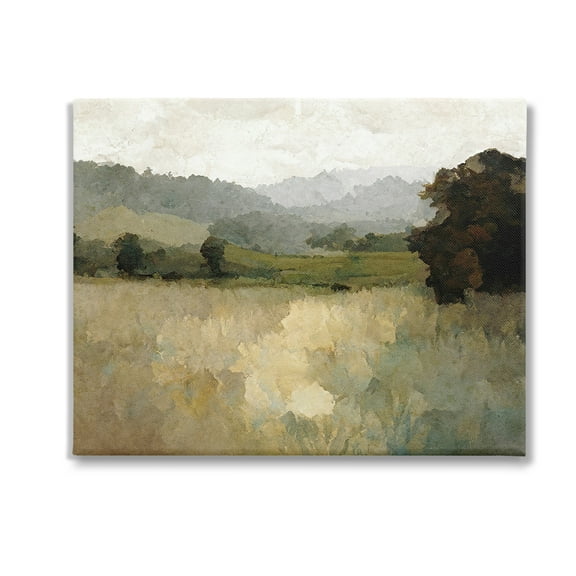 Stupell Industries Green Impressionist Scenery Landscape Painting Gallery Wrapped Canvas Art Print Wall Art, 20 x 16