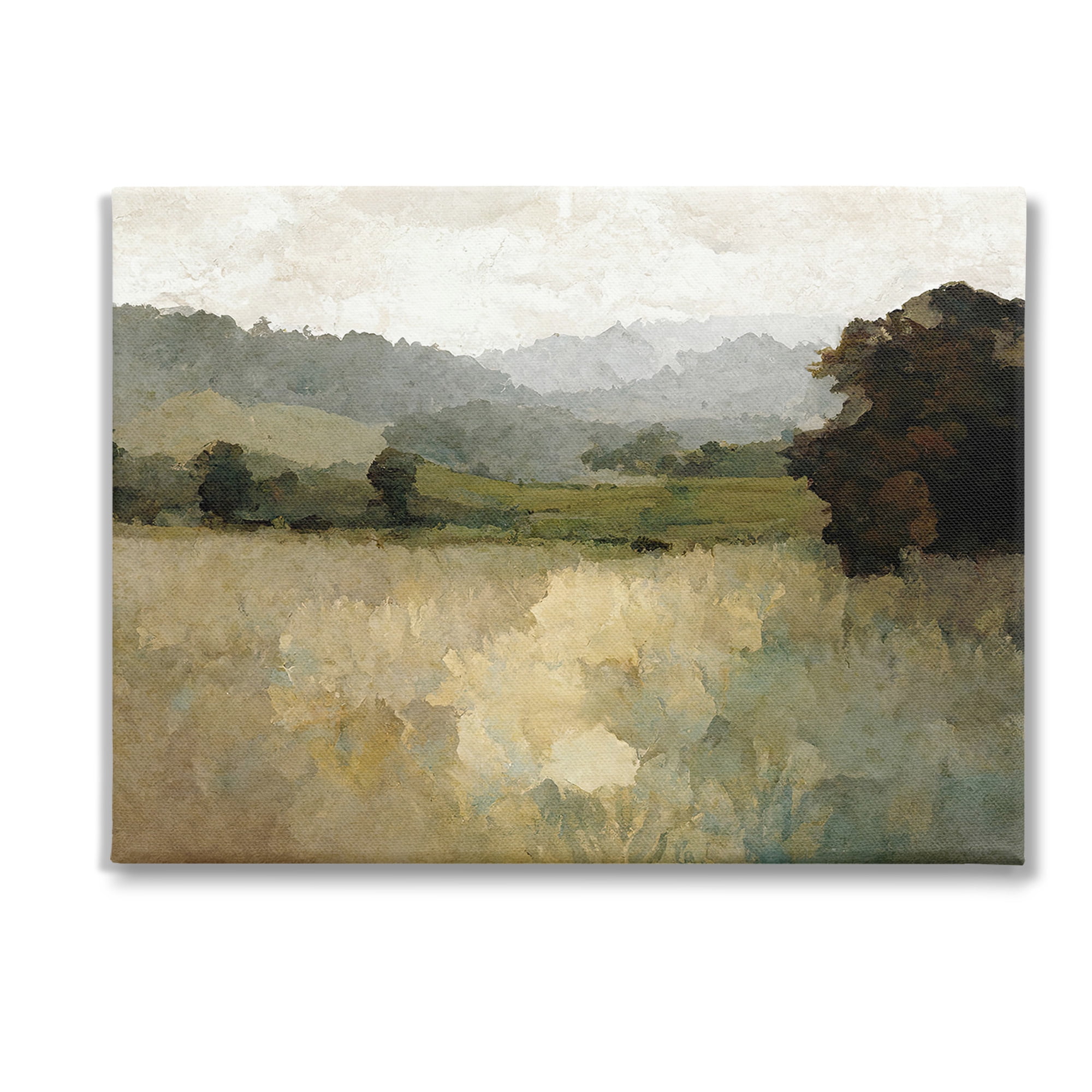 Stupell Industries Green Impressionist Scenery Landscape Painting Gallery Wrapped Canvas Art Print Wall Art, 40 x 30