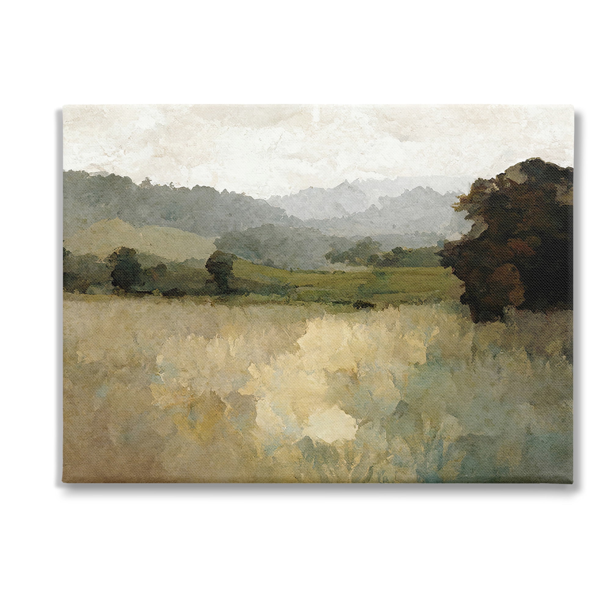 Stupell Industries Green Impressionist Scenery Landscape Painting Gallery Wrapped Canvas Art Print Wall Art, 48 x 36