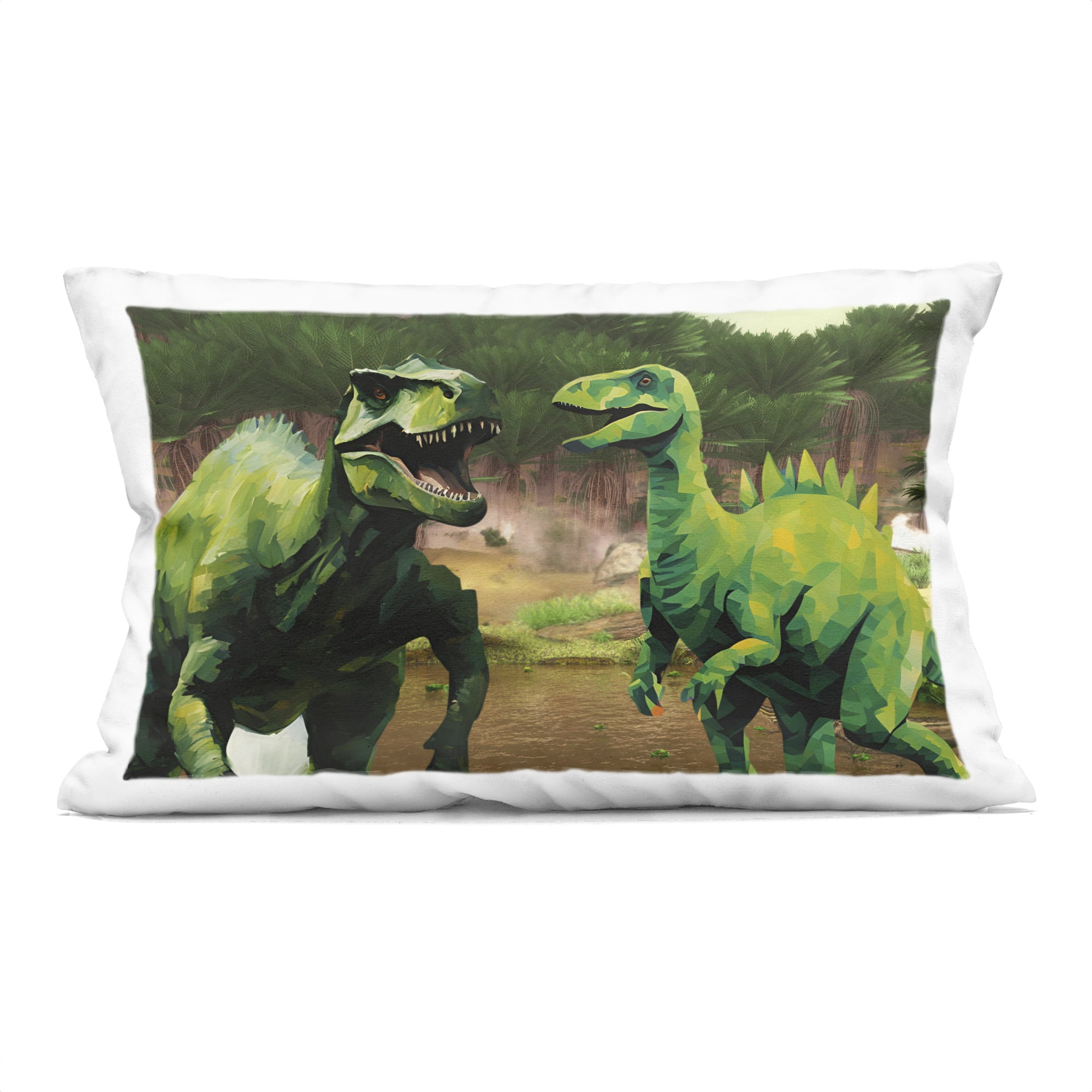 Stupell Industries Green Jungle Dinosaurs Decorative Printed Throw Pillow, design by Jesse Keith