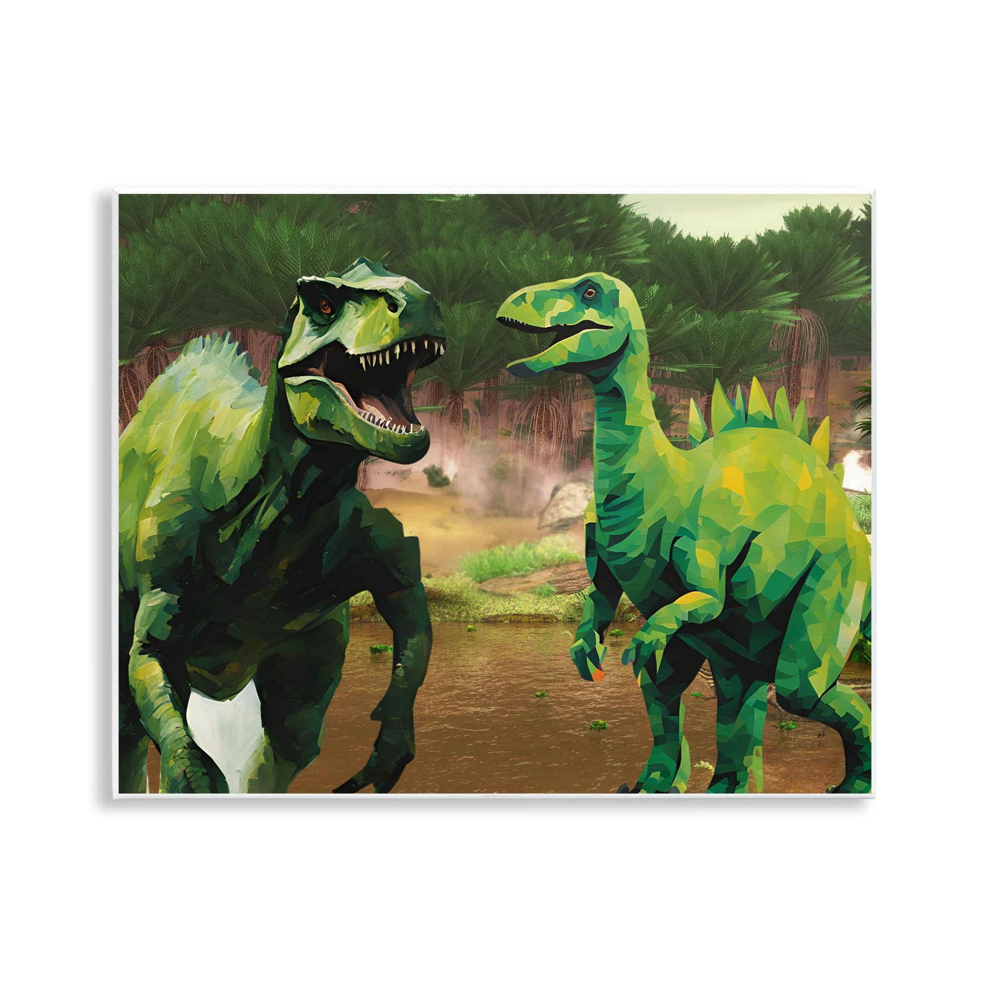 Stupell Industries Green Jungle Dinosaurs Wall Plaque Art, design by Jesse Keith
