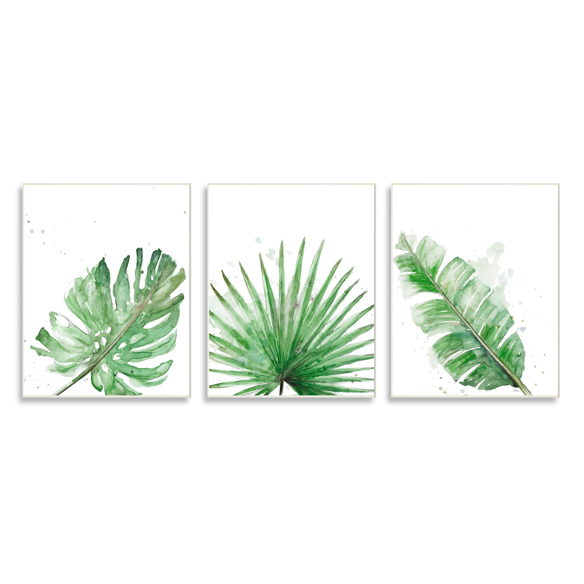 Stupell Industries Green Leaves Modern Green Tropical Palm Fans , 10 x 15,Design by Patricia Pinto
