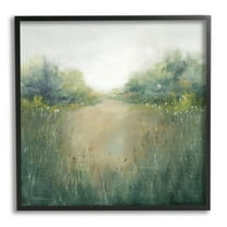 Stupell Industries Green Lush Pond Landscape Painting Landscape Painting Black Framed Art Print Wall Art