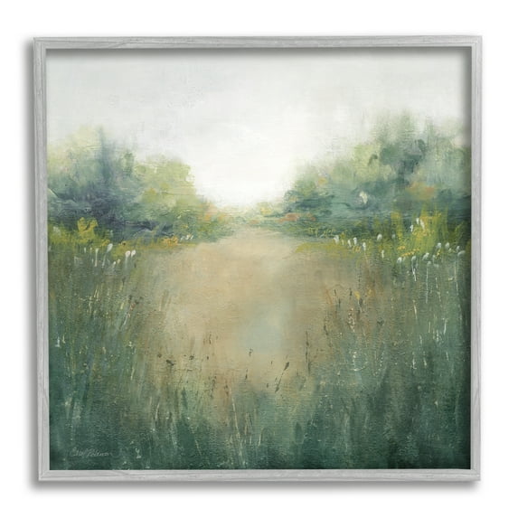 Stupell Industries Green Lush Pond Landscape Painting Landscape Painting Gray Framed Art Print Wall Art