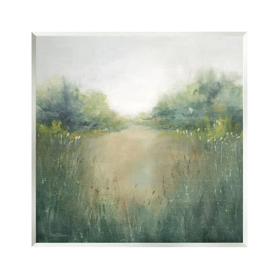 Stupell Industries Green Lush Pond Landscape Painting Landscape Painting Unframed Art Print Wall Art