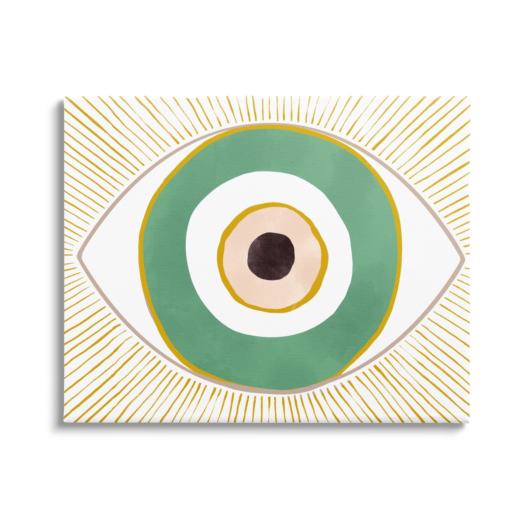 Stupell Industries Green Modern Evil Eye Symbol Abstract Painting Gallery Wrapped Canvas Print Wall Art