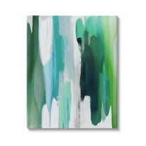 Stupell Industries Green Modern Pattern Abstract Painting Gallery Wrapped Canvas Print Wall Art, 16 x 20