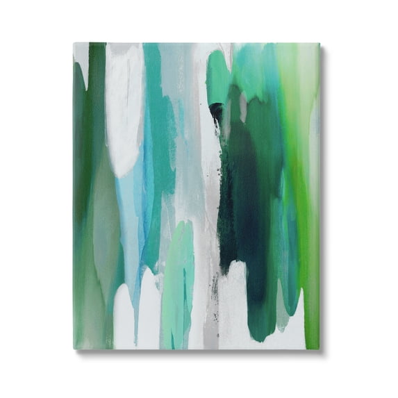 Stupell Industries Green Modern Pattern Abstract Painting Gallery Wrapped Canvas Print Wall Art, 24 x 30