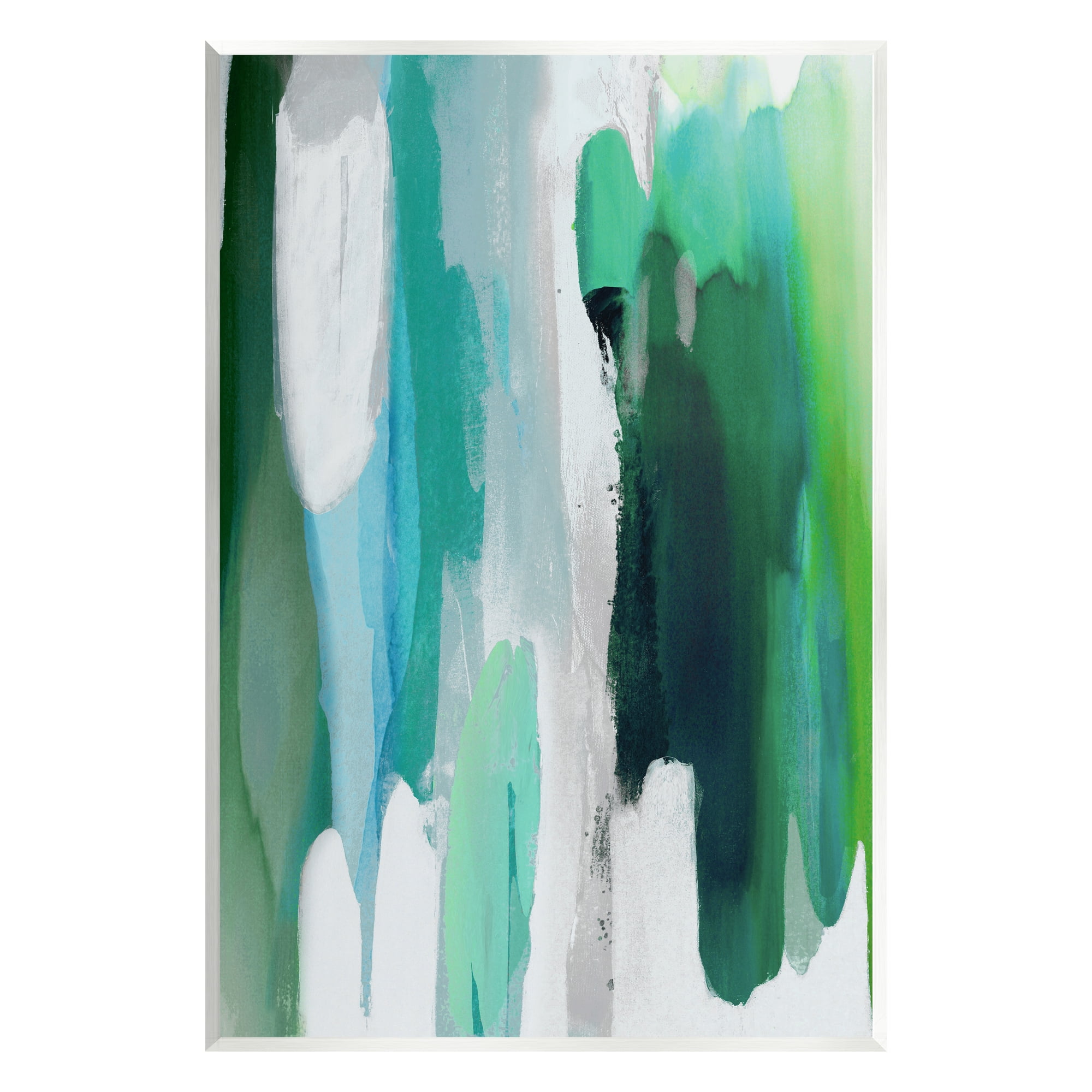 Stupell Industries Green Modern Pattern Abstract Painting Unframed Art Print Wall Art, 13 x 19
