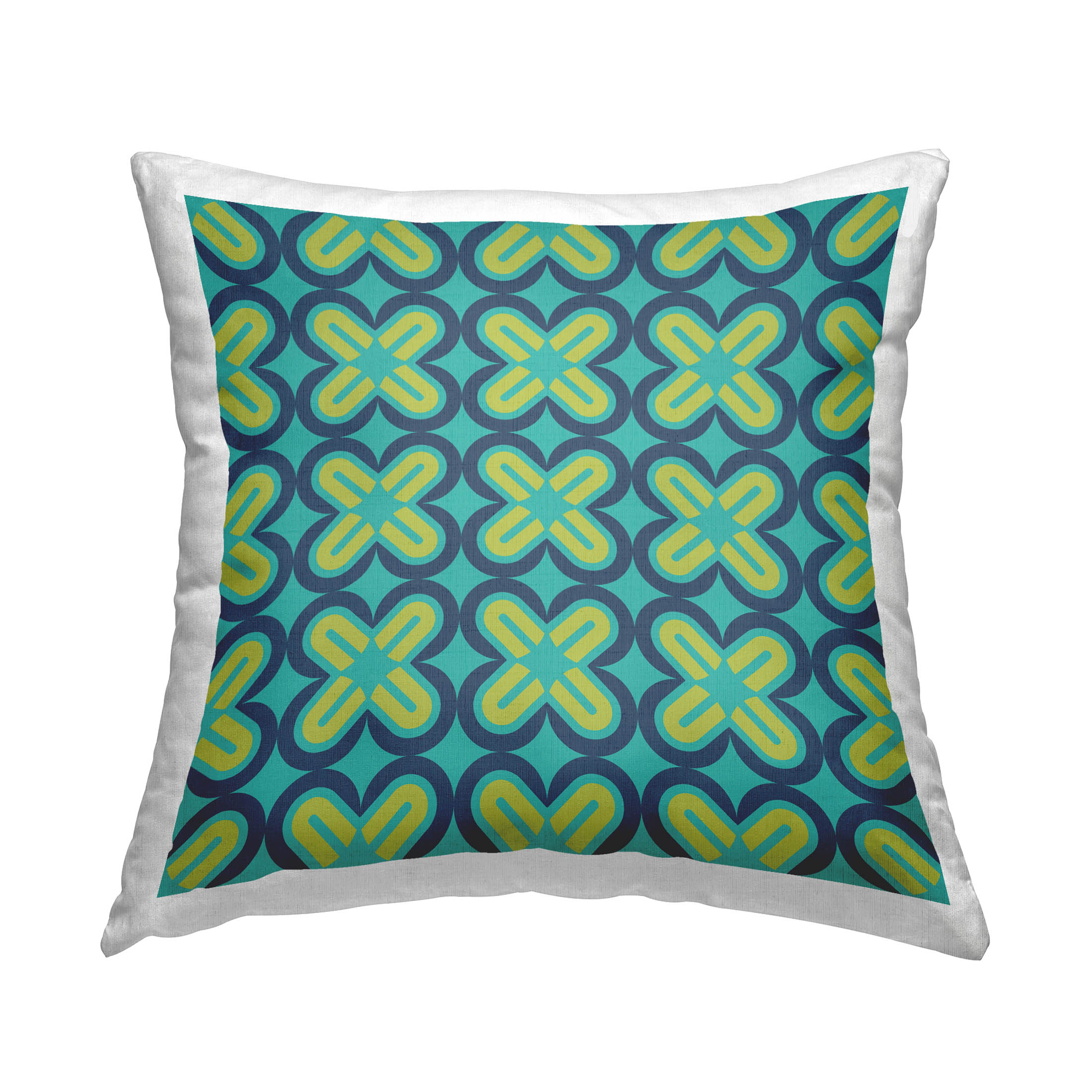 Stupell Industries Green Modern Shapes Pattern Printed Throw Pillow Design by George Tygert
