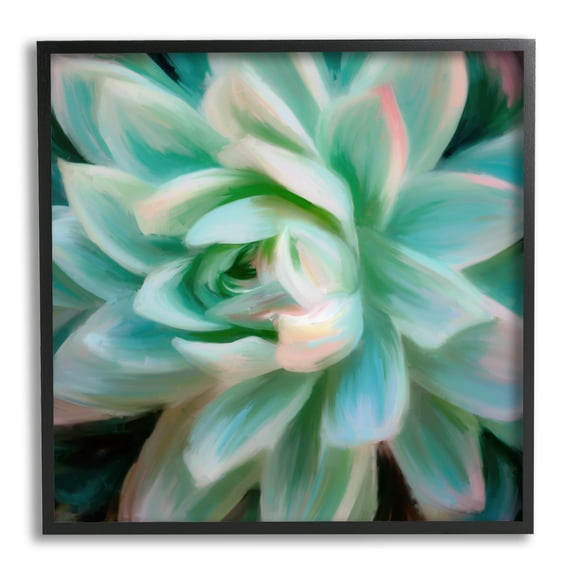 Stupell Industries Green Modern Succulent Botanical & Floral Painting Black Framed Art Print Wall Art, 12 x 12