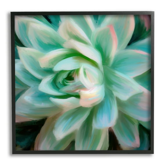 Stupell Industries Green Modern Succulent Botanical & Floral Painting Black Framed Art Print Wall Art, 17 x 17