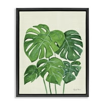 Stupell Industries Green Monstera Bundle Botanical & Floral Painting Black Floater Framed Art Print Wall Art, 17 x 21