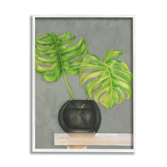 Stupell Industries Green Monstera Palm Pair Indoor Tabletop Still Life, 24 x 30, Design by Jennifer Goldberger 
