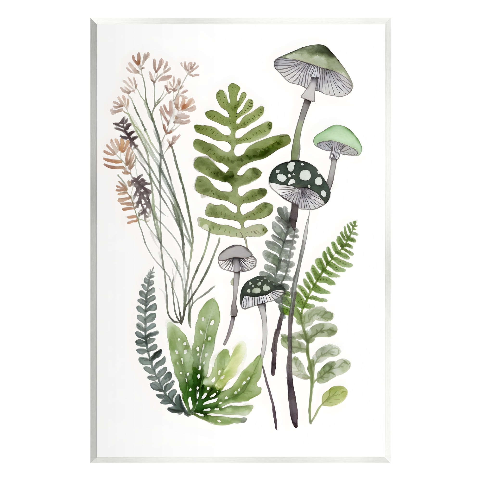 Stupell Industries Green Mushroom Botanicals Botanical & Floral Painting Unframed Art Print Wall Art, 10 x 15