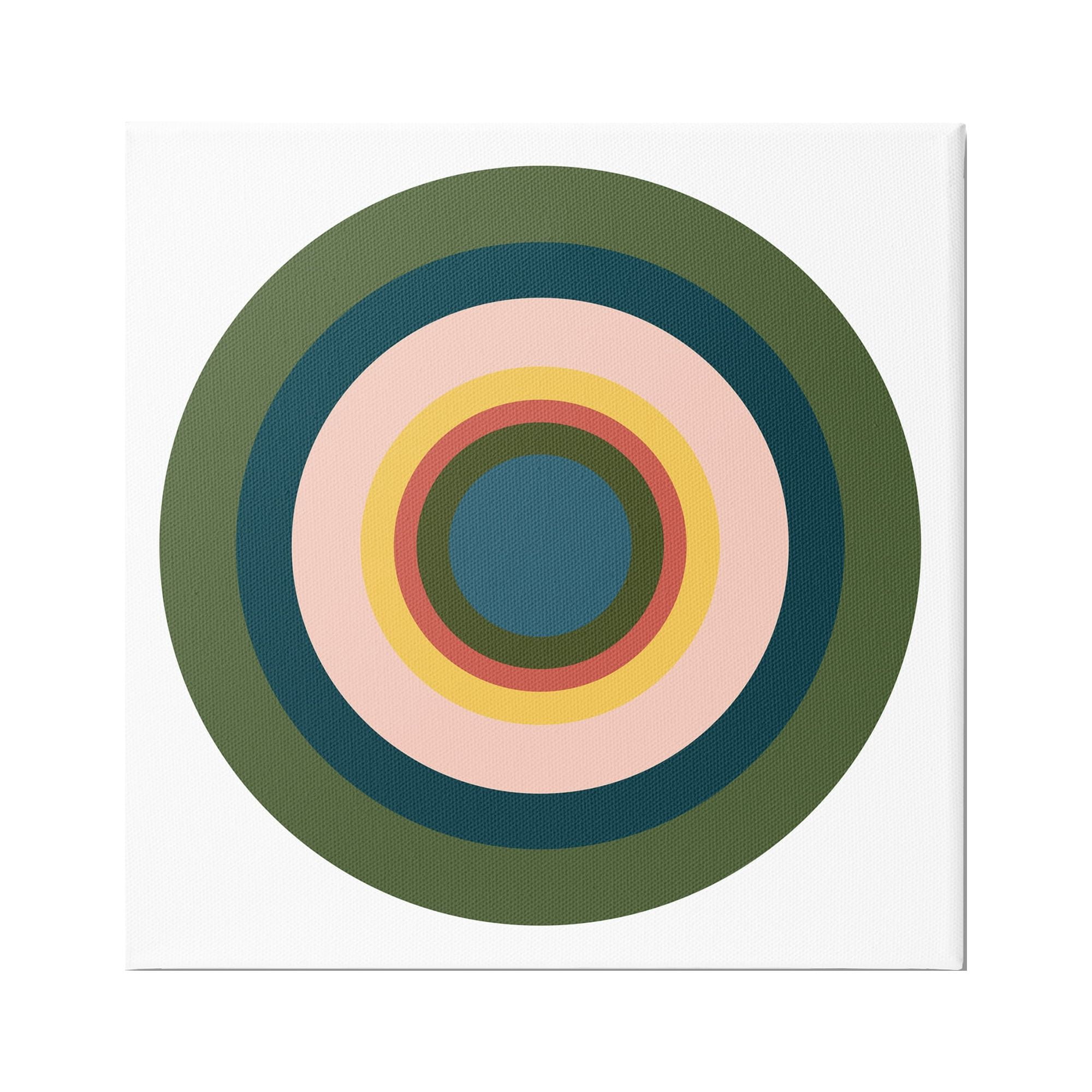 Stupell Industries Green Muted Circles Abstract Painting Gallery Wrapped Canvas Art Print Wall Art, 36 x 36