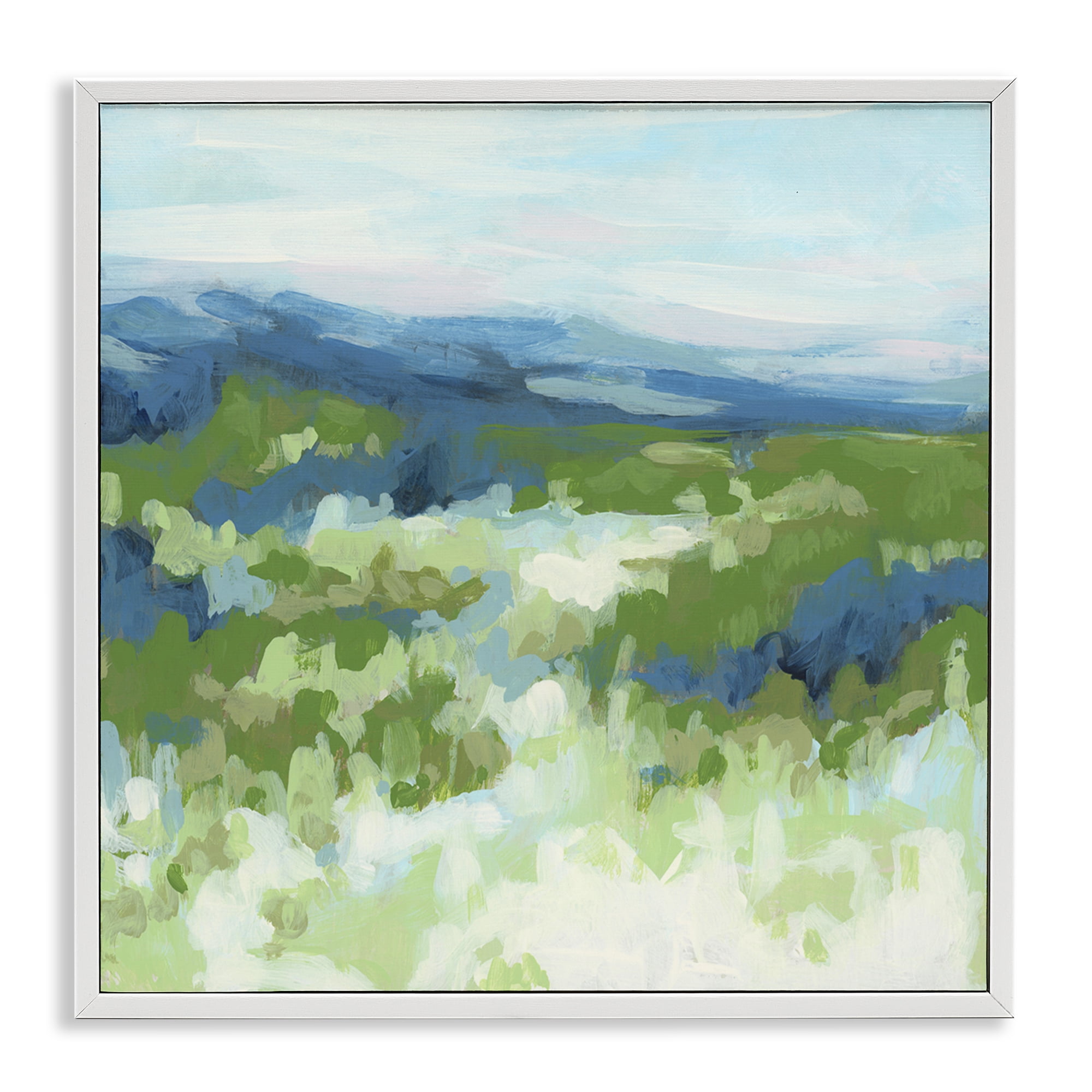 Stupell Industries Green Nature Abstraction Abstract Painting White Framed Art Print Wall Art, 24 x 24
