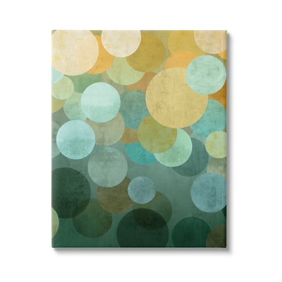 Stupell Industries Green Ombre Circles Pattern Abstract Painting Gallery Wrapped Canvas Print Wall Art, 16 x 20