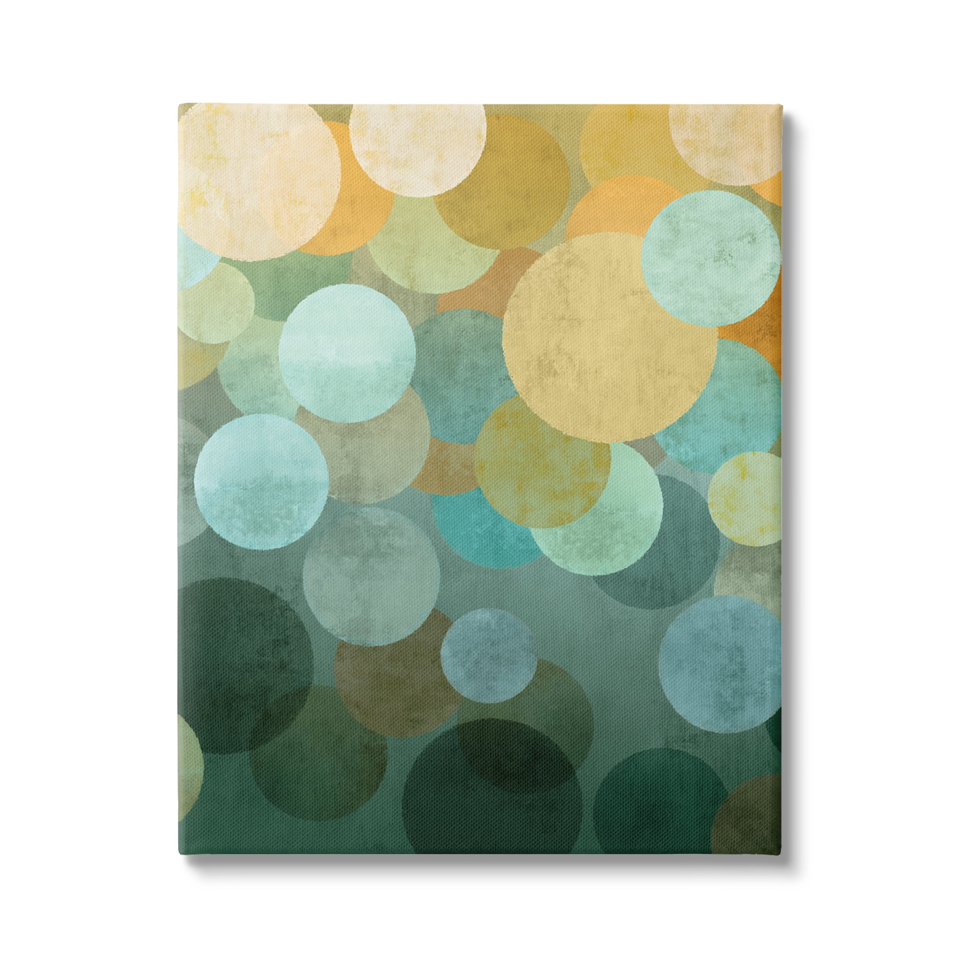 Stupell Industries Green Ombre Circles Pattern Abstract Painting Gallery Wrapped Canvas Print Wall Art, 36 x 48