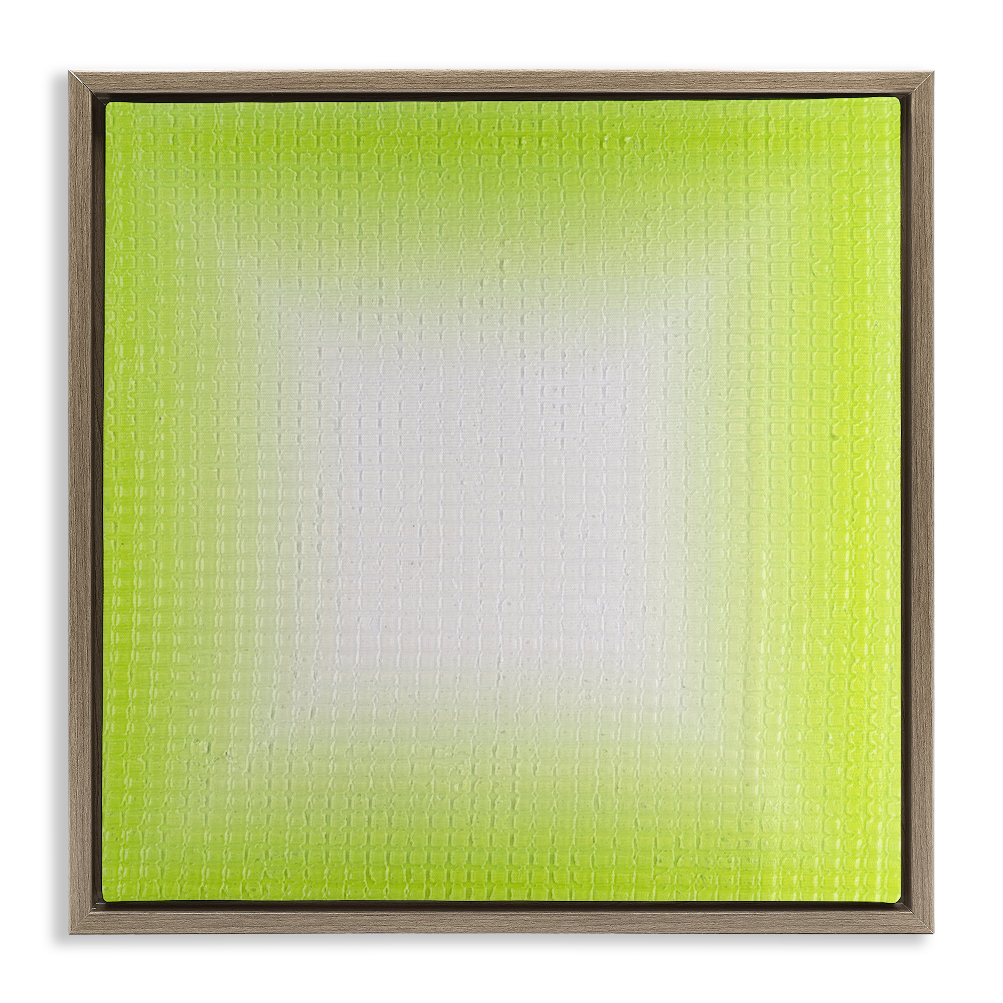 Stupell Industries Green Ombre Fade Abstract Painting Brown Floater Framed Canvas Art Print Wall Art, 18 x 18