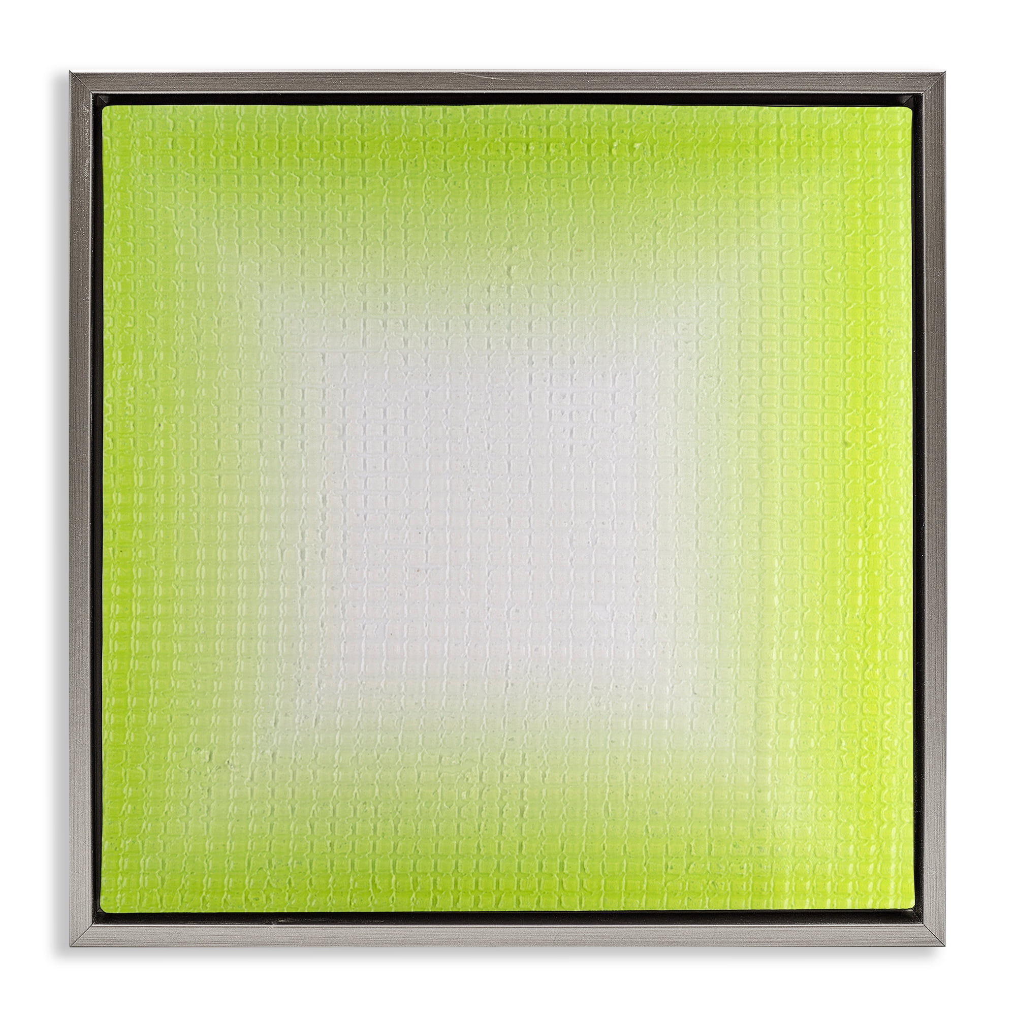 Stupell Industries Green Ombre Fade Abstract Painting Gray Floater Framed Canvas Art Print Wall Art, 18 x 18