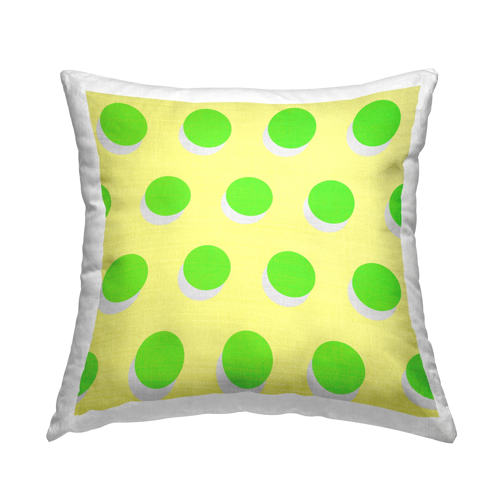 Stupell Industries Green Over Yellow Polka Dot Circles Design by Daphne Polselli Throw Pillow