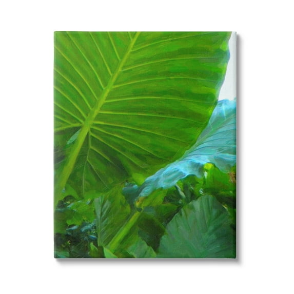 Stupell Industries Green Palm Leaf Painting Botanical & Floral Photography Gallery Wrapped Canvas Print Wall Art, 30 x 40