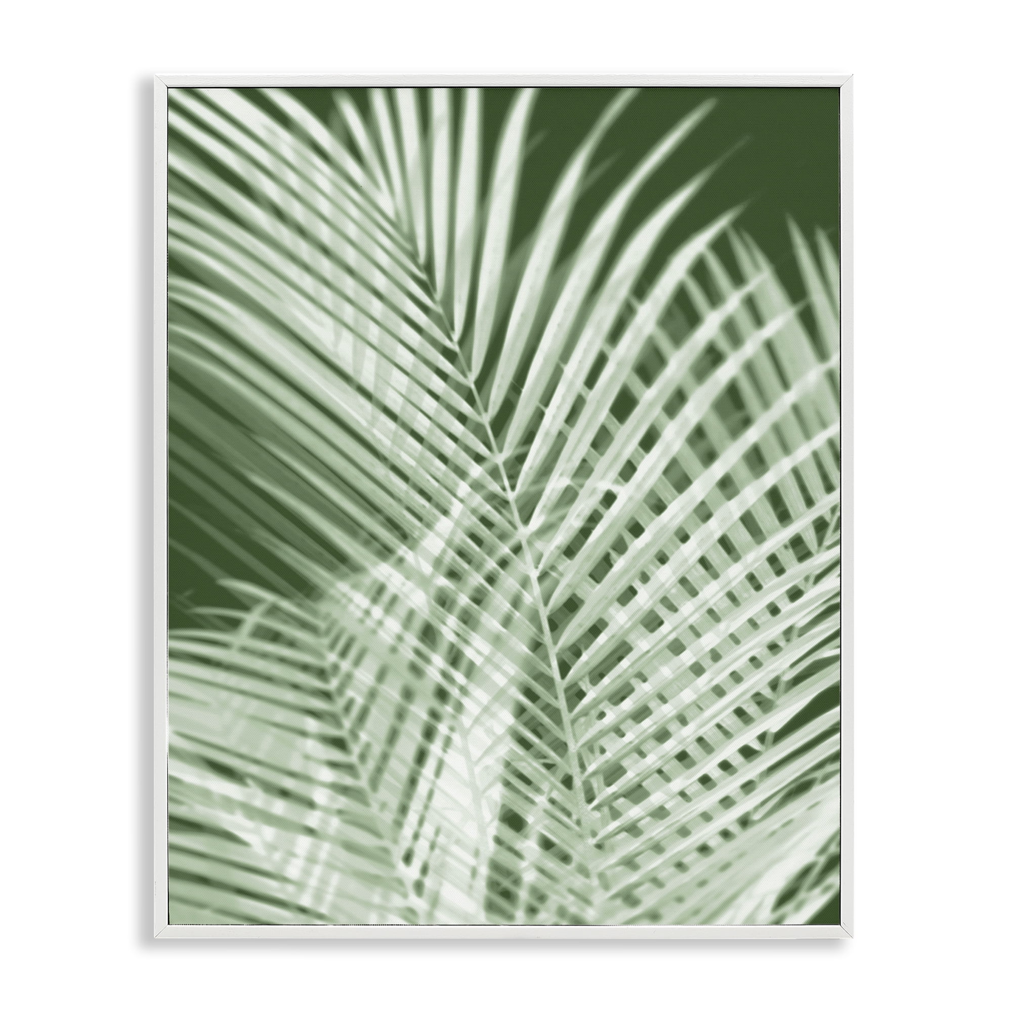 Stupell Industries Green Palm Leaves Botanical & Floral Painting White Framed Art Print Wall Art, 11 x 14