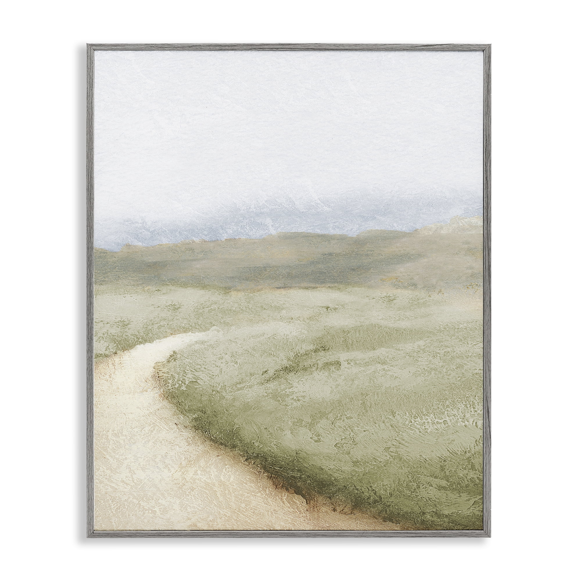 Stupell Industries Green Pasture Quiet Landscape Gray Framed Giclee Art, design by Michael Marcon