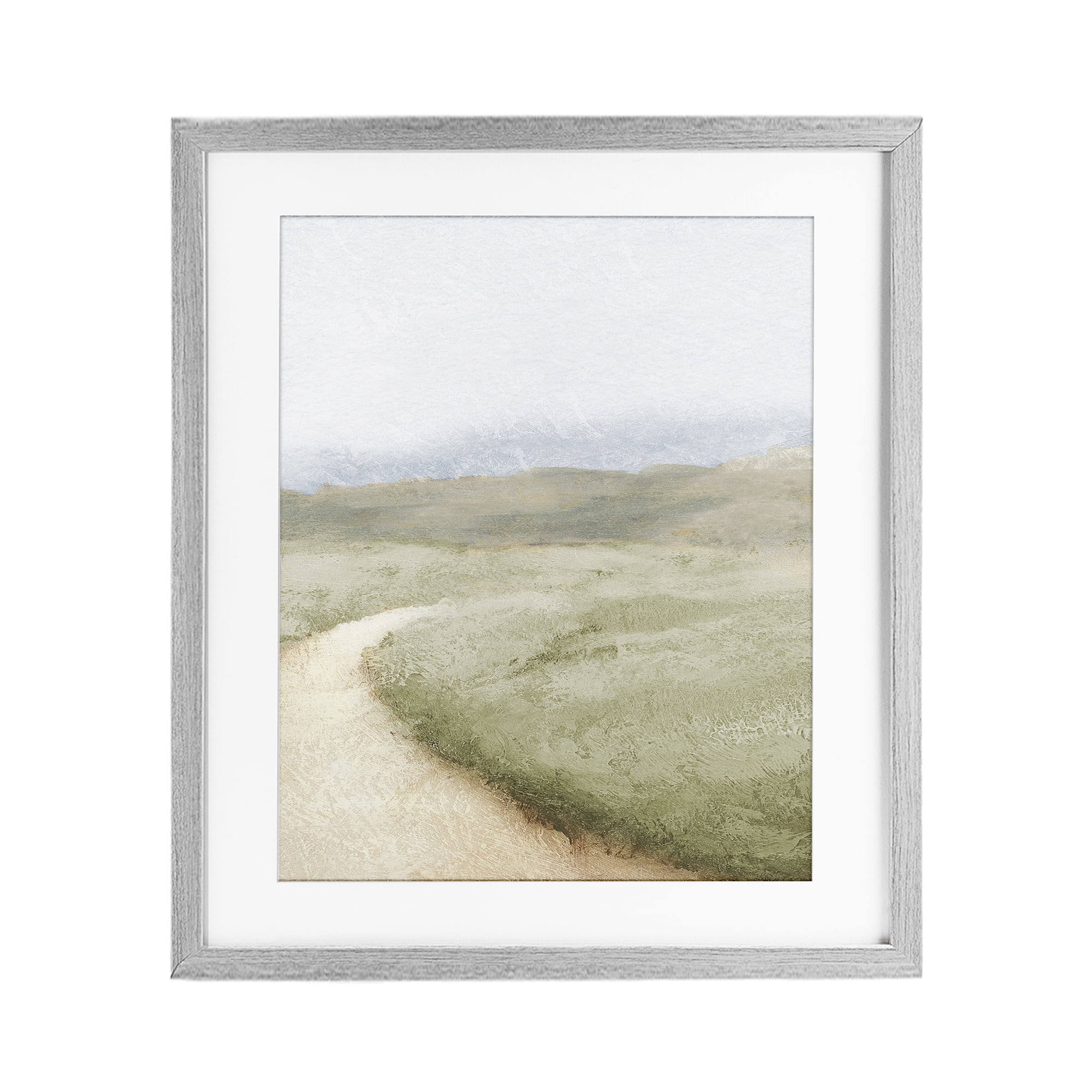 Stupell Industries Green Pasture Quiet Landscape Gray Framed Print Under Glass, design by Michael Marcon