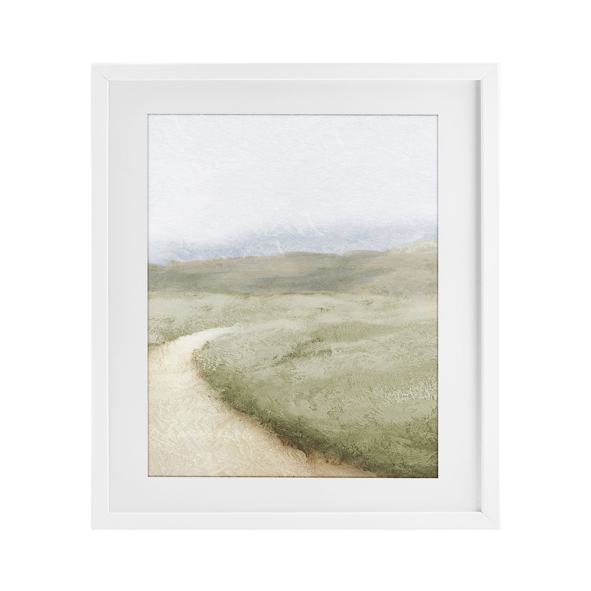 Stupell Industries Green Pasture Quiet Landscape White Framed Print Under Glass, design by Michael Marcon