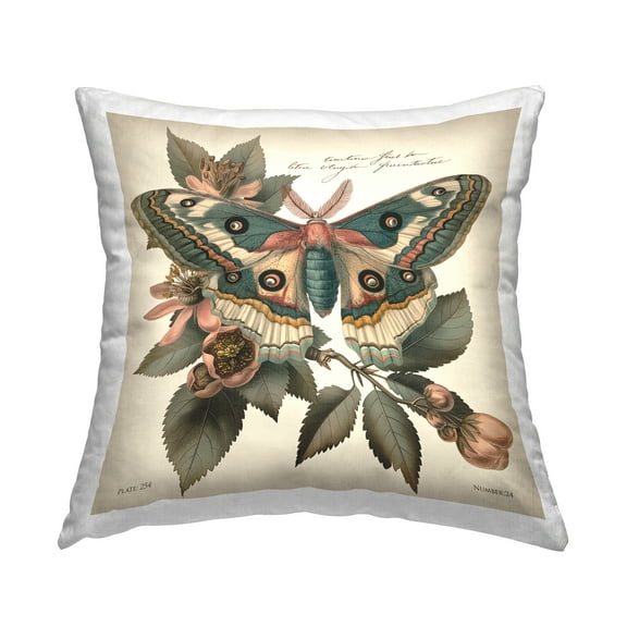 Stupell Industries Green Patterned Moth Decorative Printed Throw Pillow Design by Steve Huntziker.