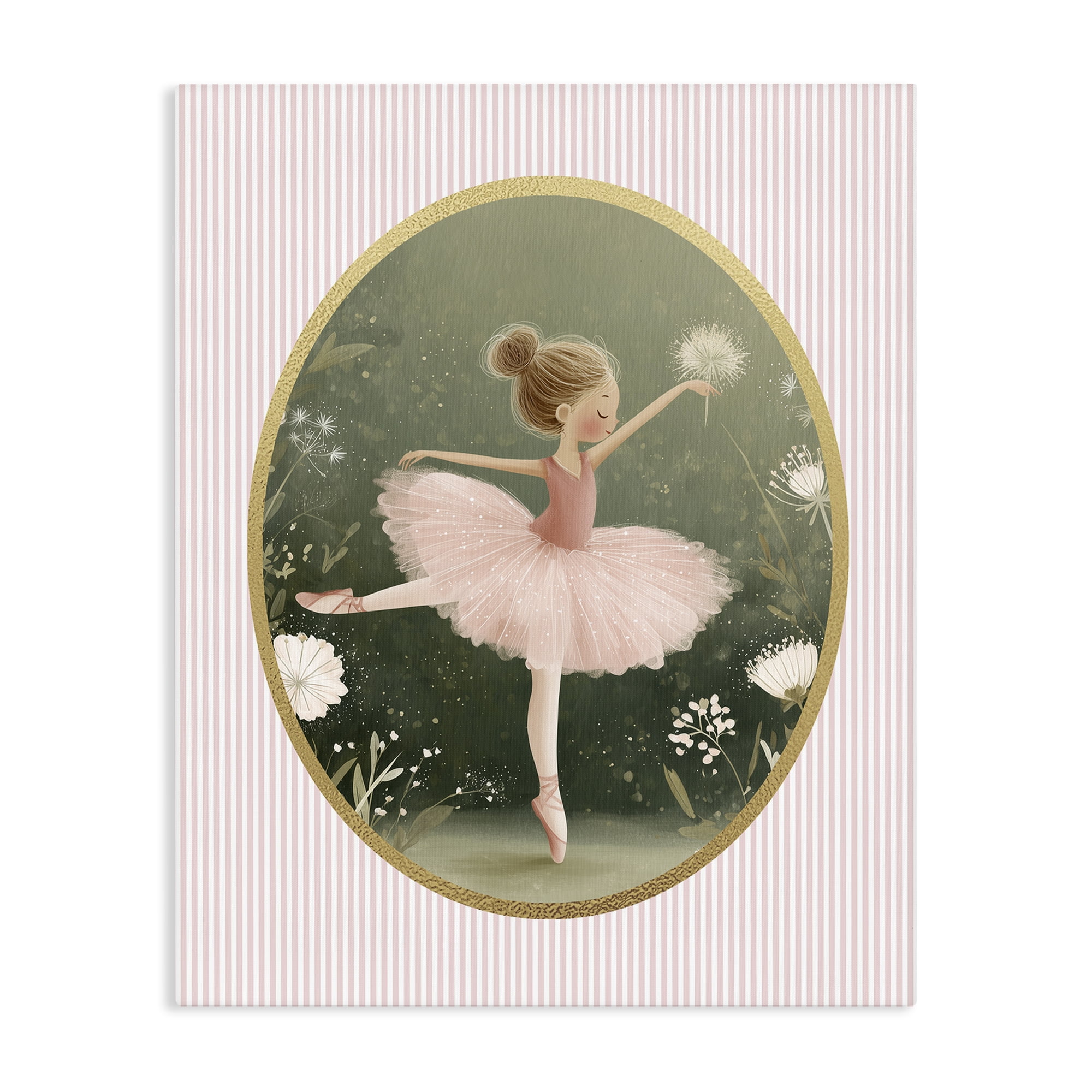 Stupell Industries Green & Pink Ballerina Canvas Wall Art, design by Christine Simpson Art