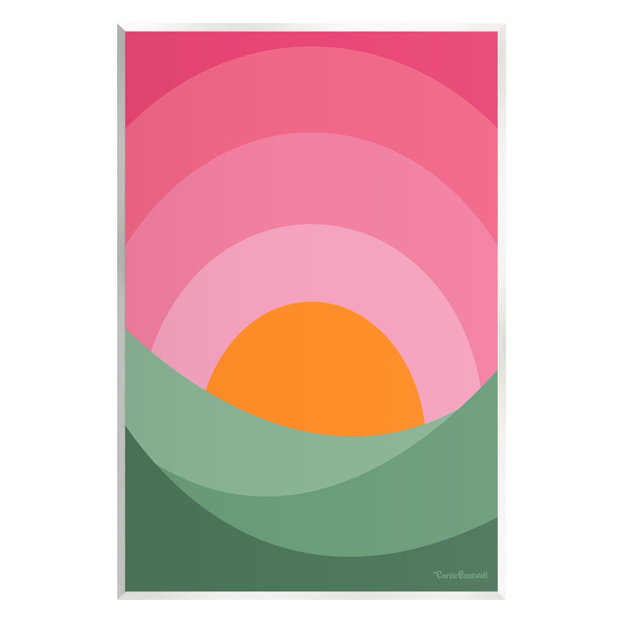 Stupell Industries Green & Pink Landscape Landscape Painting Unframed Art Print Wall Art, 10 x 15