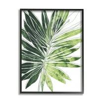 Stupell Industries Green Pop Palm Leaves Expressive Linework Botanical & Floral Painting Black Framed Art Print Wall Art, 11 x 14