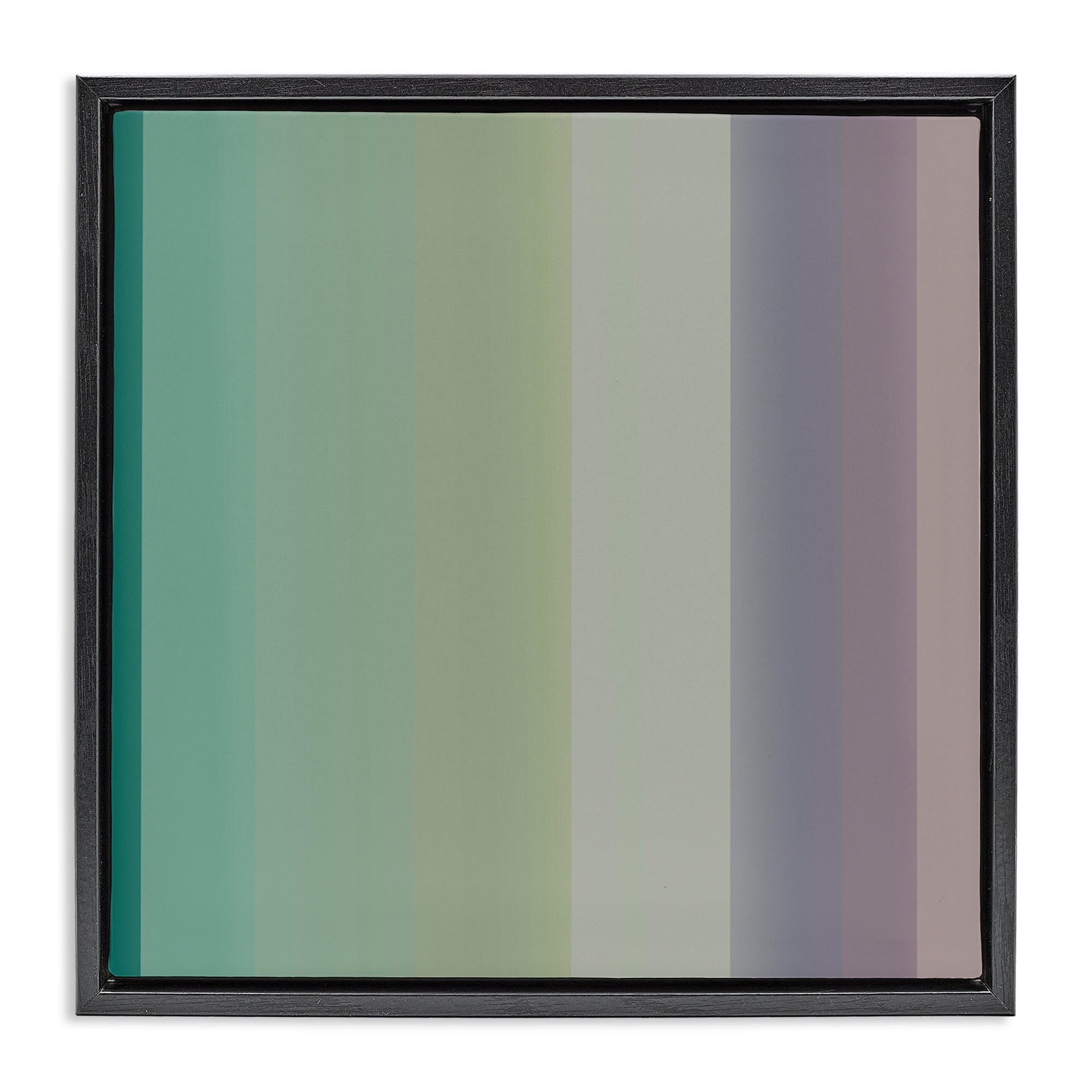 Stupell Industries Green & Purple Gradient Abstract Painting Black Floater Framed Canvas Art Print Wall Art, 18 x 18