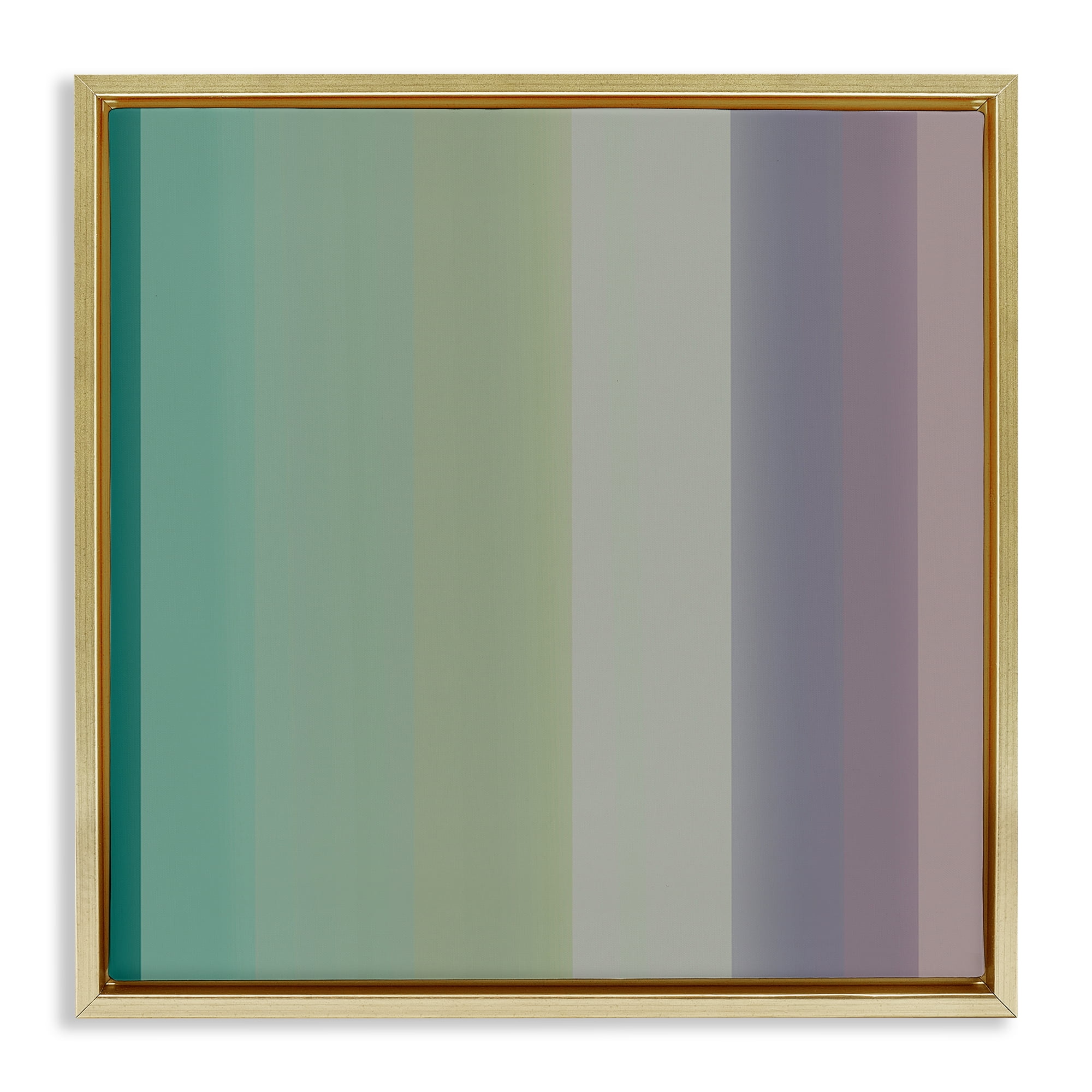 Stupell Industries Green & Purple Gradient Abstract Painting Gold Floater Framed Canvas Art Print Wall Art, 18 x 18