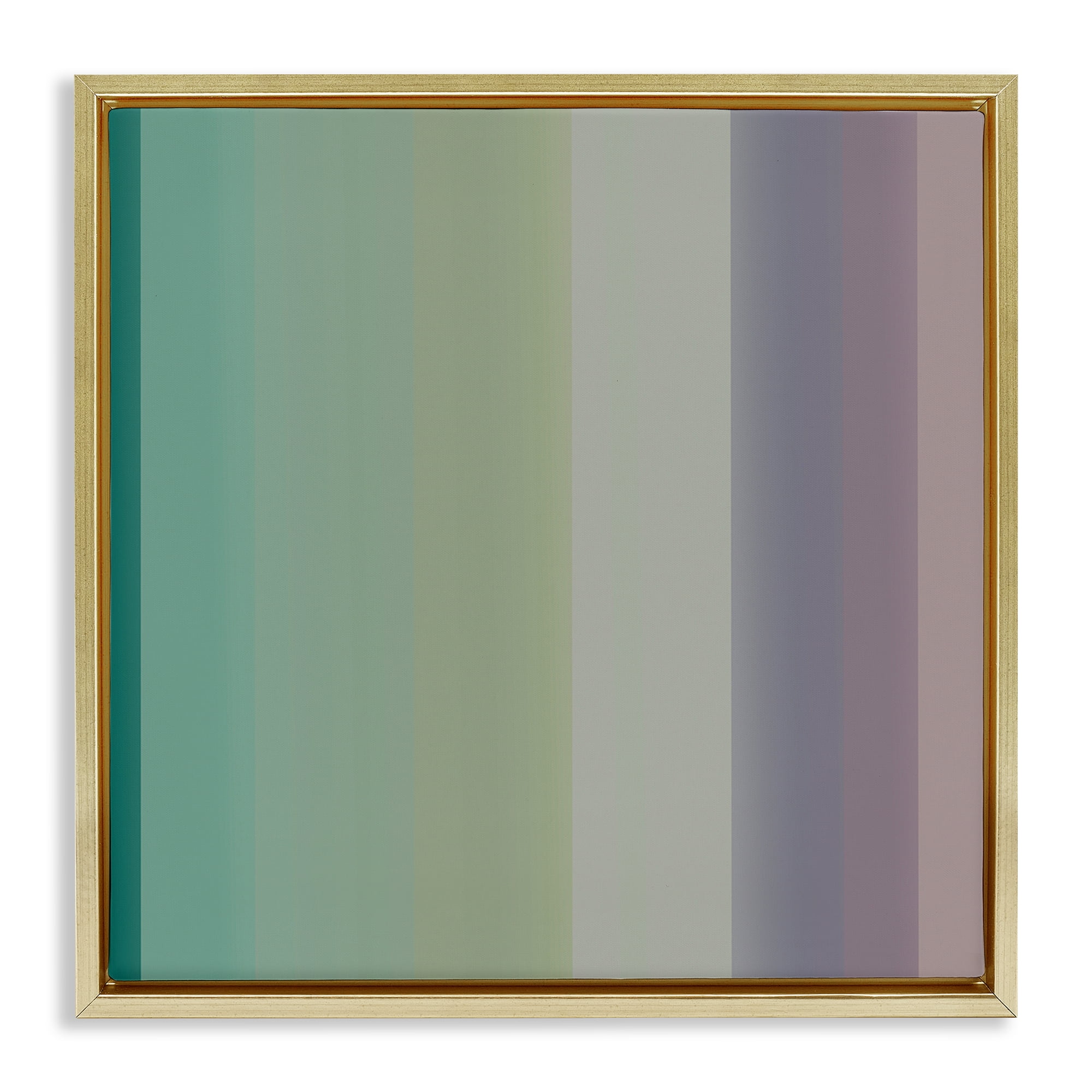 Stupell Industries Green & Purple Gradient Abstract Painting Gold Floater Framed Canvas Art Print Wall Art, 25 x 25