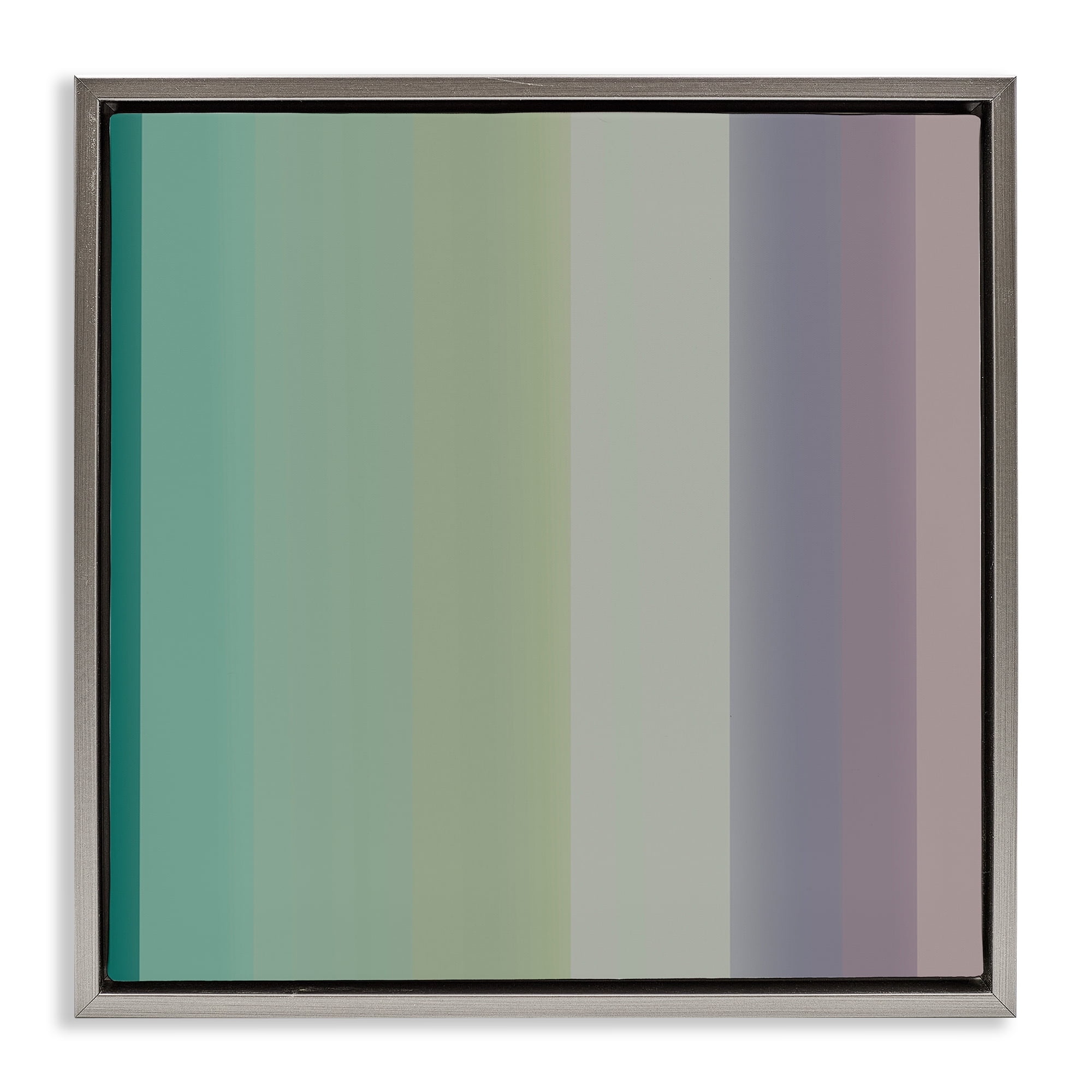 Stupell Industries Green & Purple Gradient Abstract Painting Gray Floater Framed Canvas Art Print Wall Art, 18 x 18