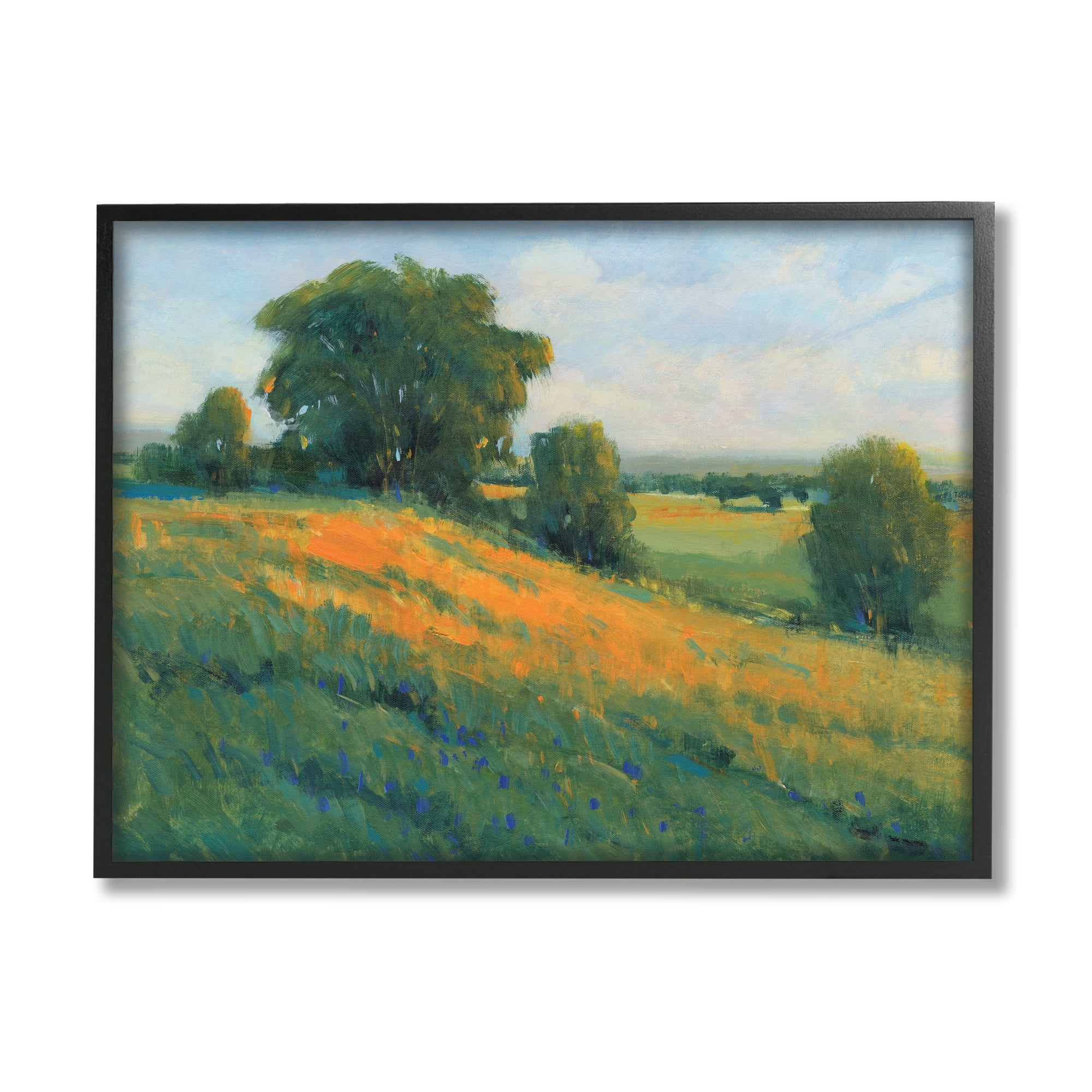 Stupell Industries Green Rolling Hills Blue Poppy Fields Landscapes,24 x 30,Designed by Tim OToole