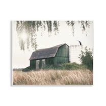 Stupell Industries Green Rustic Barn Landscape Photography Unframed Art Print Wall Art, 14 x 11
