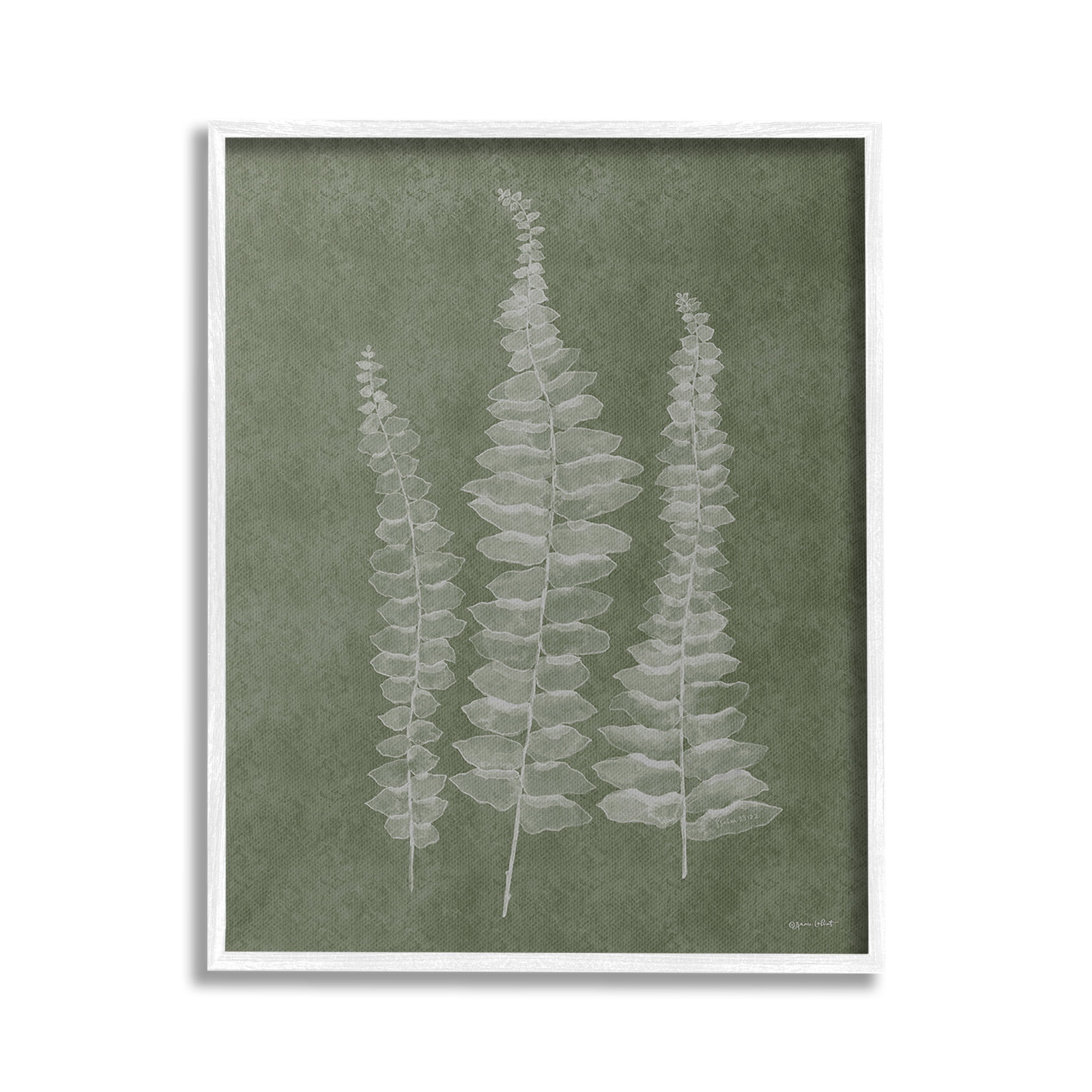 Stupell Industries Green Rustic Botanicals Botanical & Floral Painting White Framed Art Print Wall Art, 24 x 30