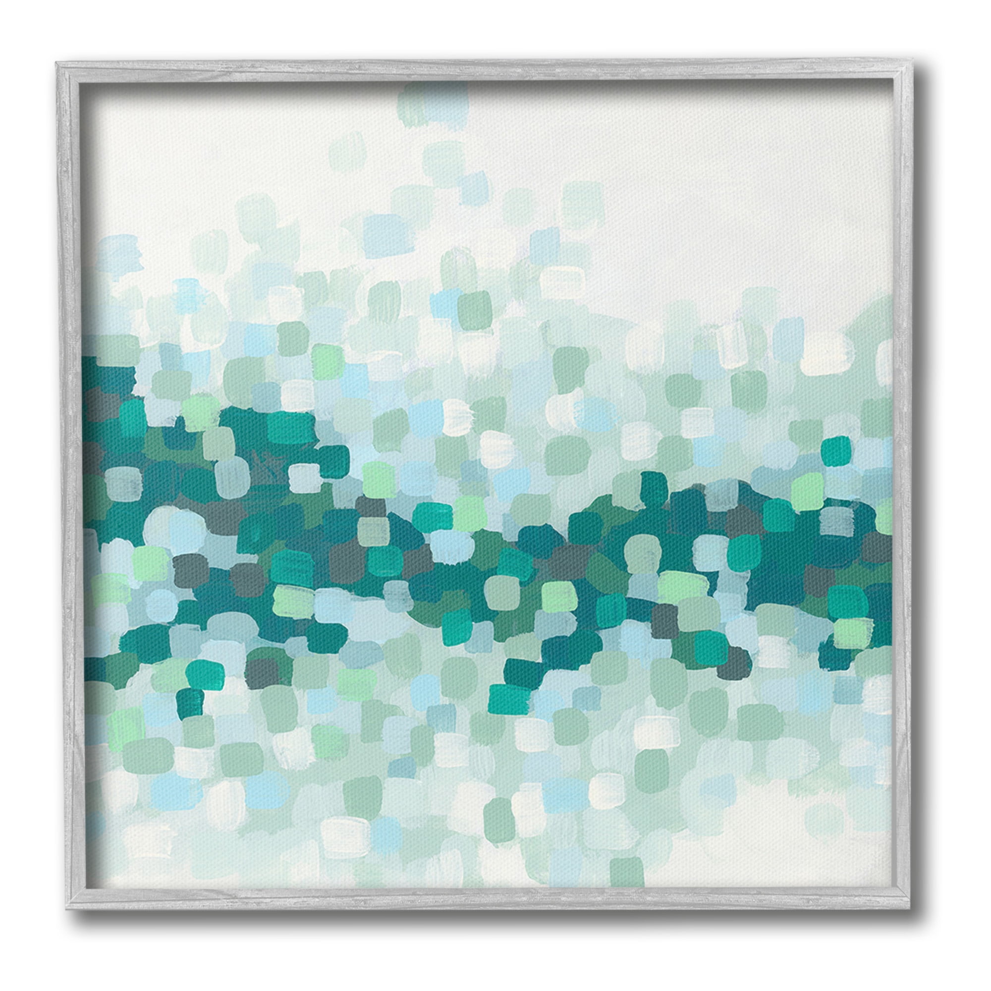 Stupell Industries Green Speckled Horizon Abstract Painting Gray Framed Art Print Wall Art, 12 x 12