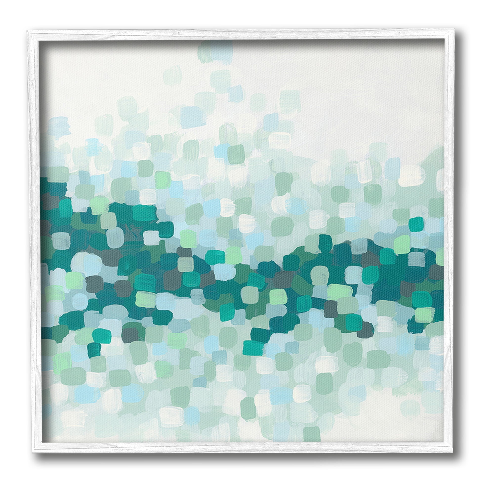 Stupell Industries Green Speckled Horizon Abstract Painting White Framed Art Print Wall Art, 12 x 12