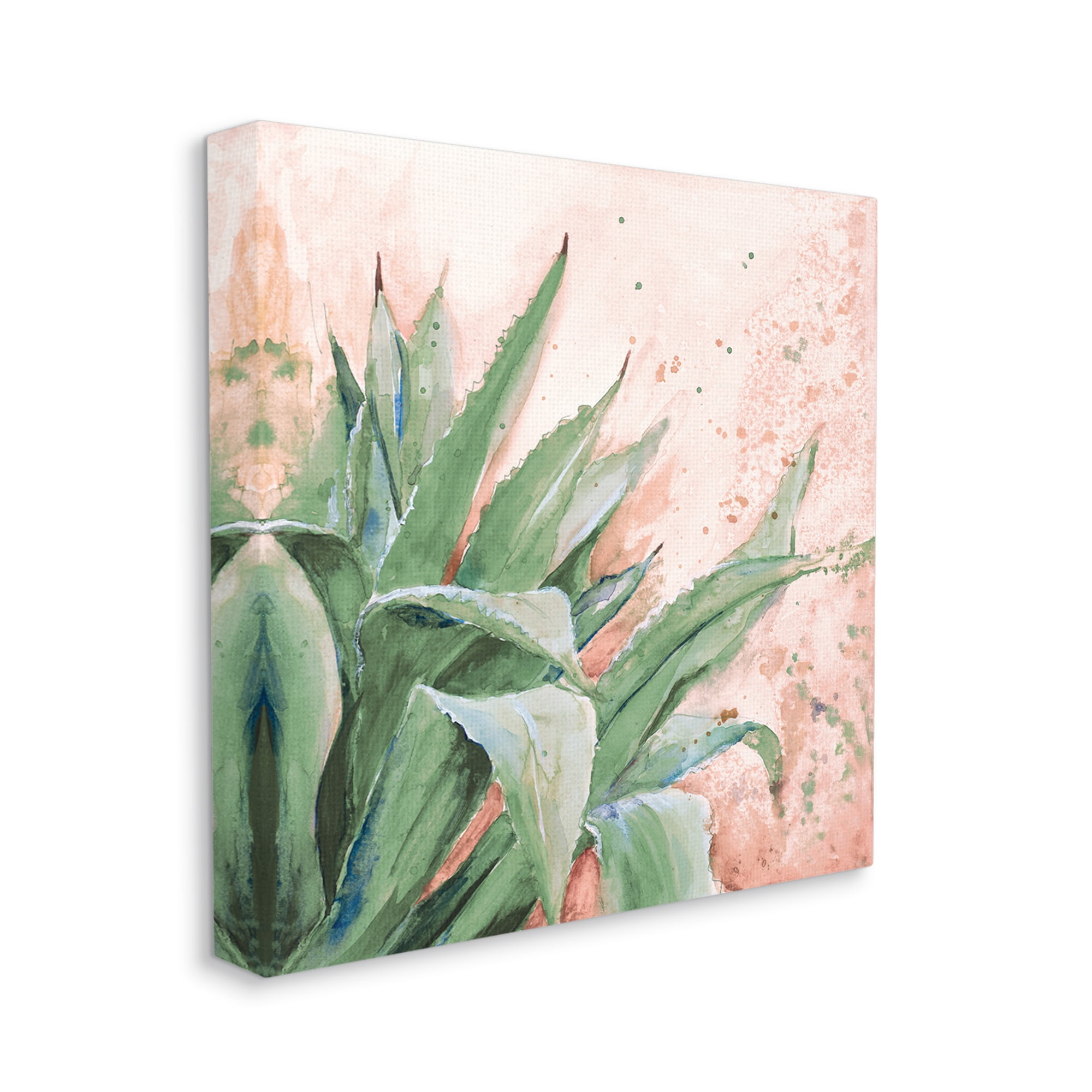 Stupell Industries Green Succulent Plant Leaves Contemporary Paint Splatter,30 x 30,Designed by Patricia Pinto