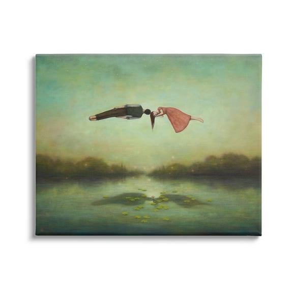 Stupell Industries Green Surreal Floating People Lake Distant Trees Canvas Wall Art, 30 x 24, Design by Duy Huynh