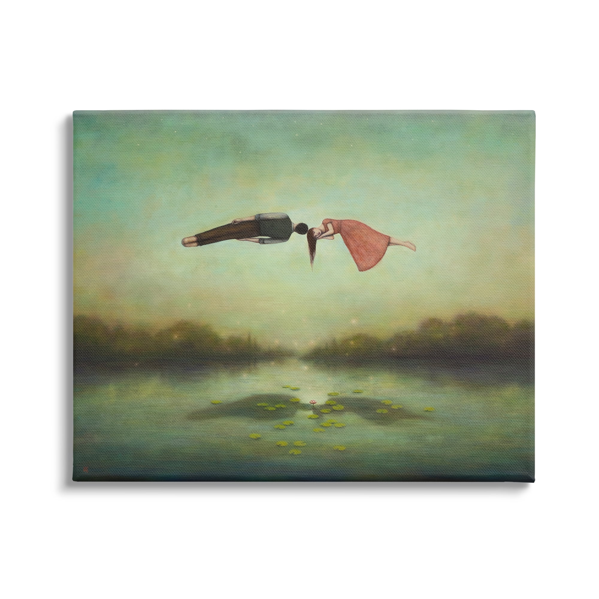 Stupell Industries Green Surreal Floating People Lake Distant Trees Canvas Wall Art, 48 x 36, Design by Duy Huynh