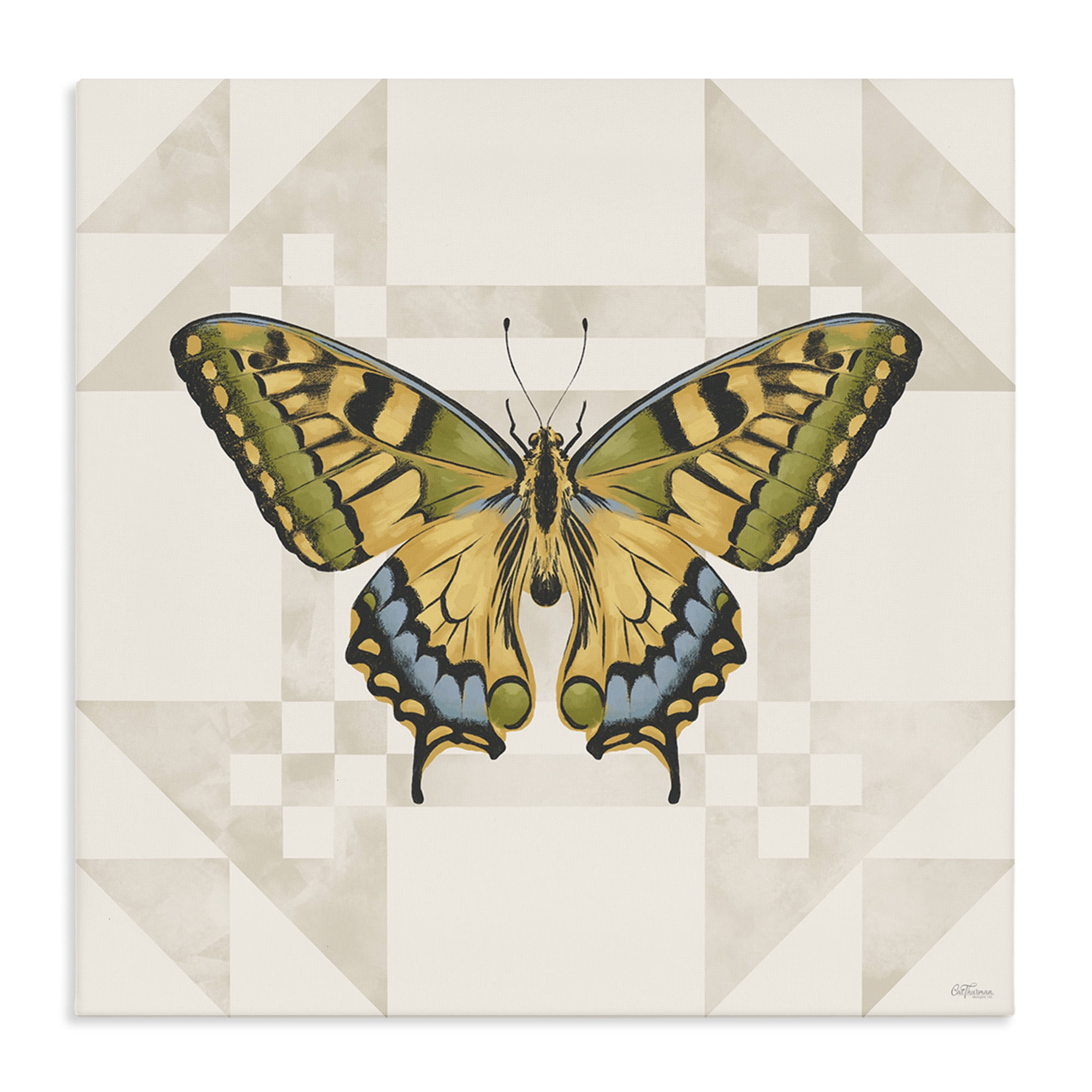 Stupell Industries Green Swallowtail Butterfly Canvas Wall Art, design by Cat Thurman Designs