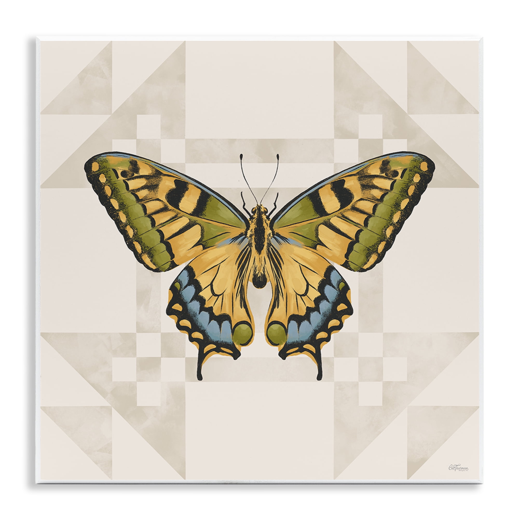 Stupell Industries Green Swallowtail Butterfly Wall Plaque Art, design by Cat Thurman Designs